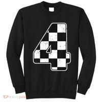 Birthday Boy 4 Four Race Car 4th Birthday Racing Car Flag Sweatshirt thumb 0