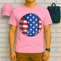 Baseball Ball 4th Of July Boys American Flag T-Shirt thumb 6