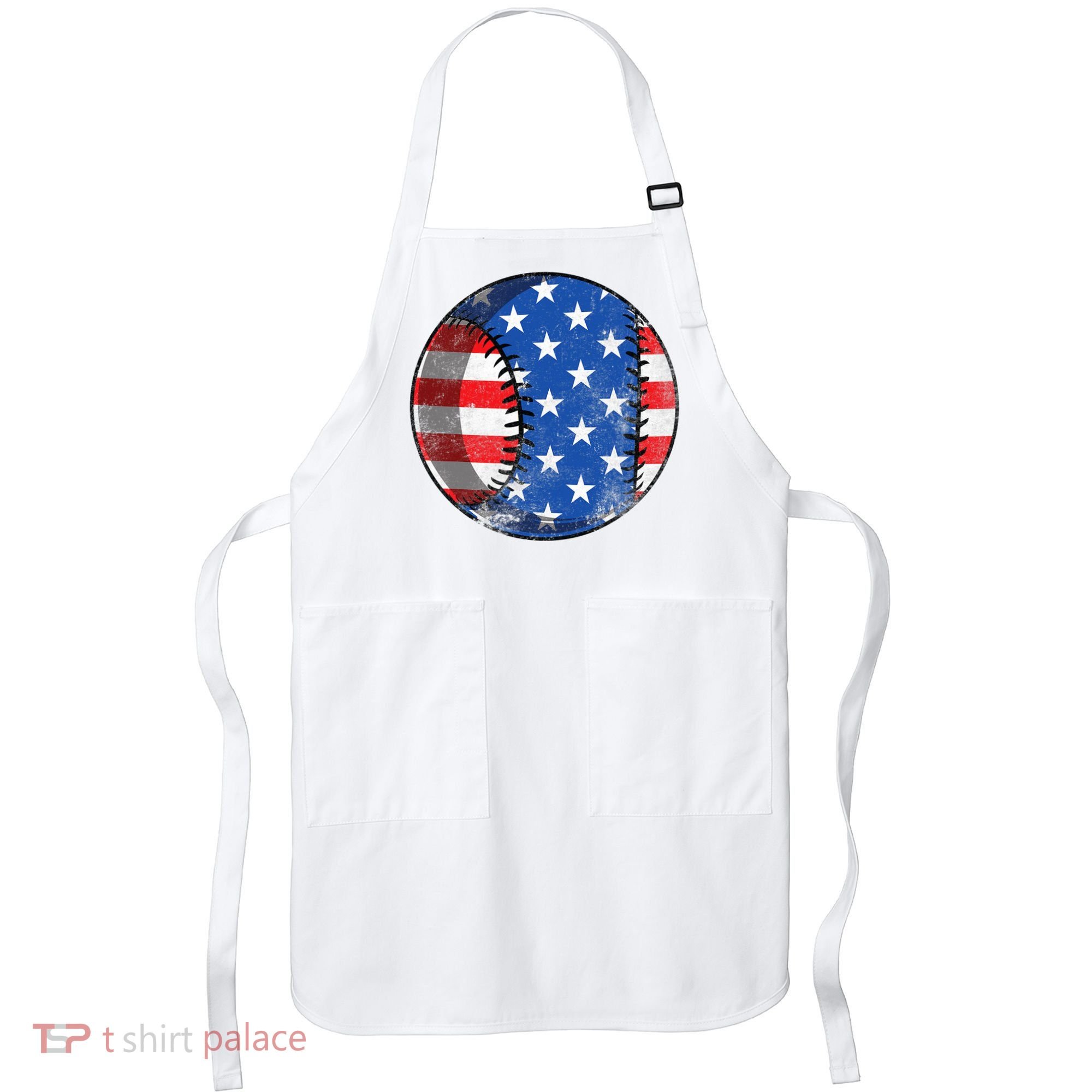 Baseball Ball 4th Of July Boys American Flag Apron