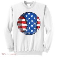 Baseball Ball 4th Of July Boys American Flag Sweatshirt thumb 0