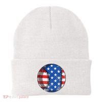 Baseball Ball 4th Of July Boys American Flag Beanie thumb 0