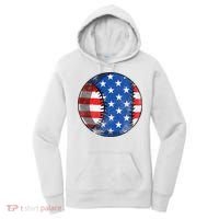 Baseball Ball 4th Of July Boys American Flag Women's Hoodie thumb 0