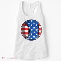 Baseball Ball 4th Of July Boys American Flag Women's Tank Top thumb 0