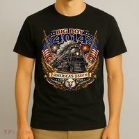 Big Boy 4014 Train 4th Of July US Flag Vintage  T-Shirt thumb 3