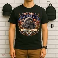 Big Boy 4014 Train 4th Of July US Flag Vintage  T-Shirt thumb 6