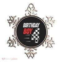 Birthday Boy 4 Four Racing Flag 4th Birthday Race Car Ornament thumb 0