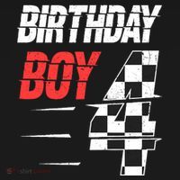 Birthday Boy 4 Four Racing Flag 4th Birthday Race Car Women's Tank Top thumb 5
