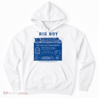 Big Boy 4000 Blueprint Steam Locomotive Train Hoodie