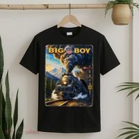 Big Boy 4014 Van Gogh Vintage Steam Locomotive T-Shirt thumb 2