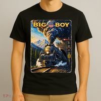 Big Boy 4014 Van Gogh Vintage Steam Locomotive T-Shirt thumb 3