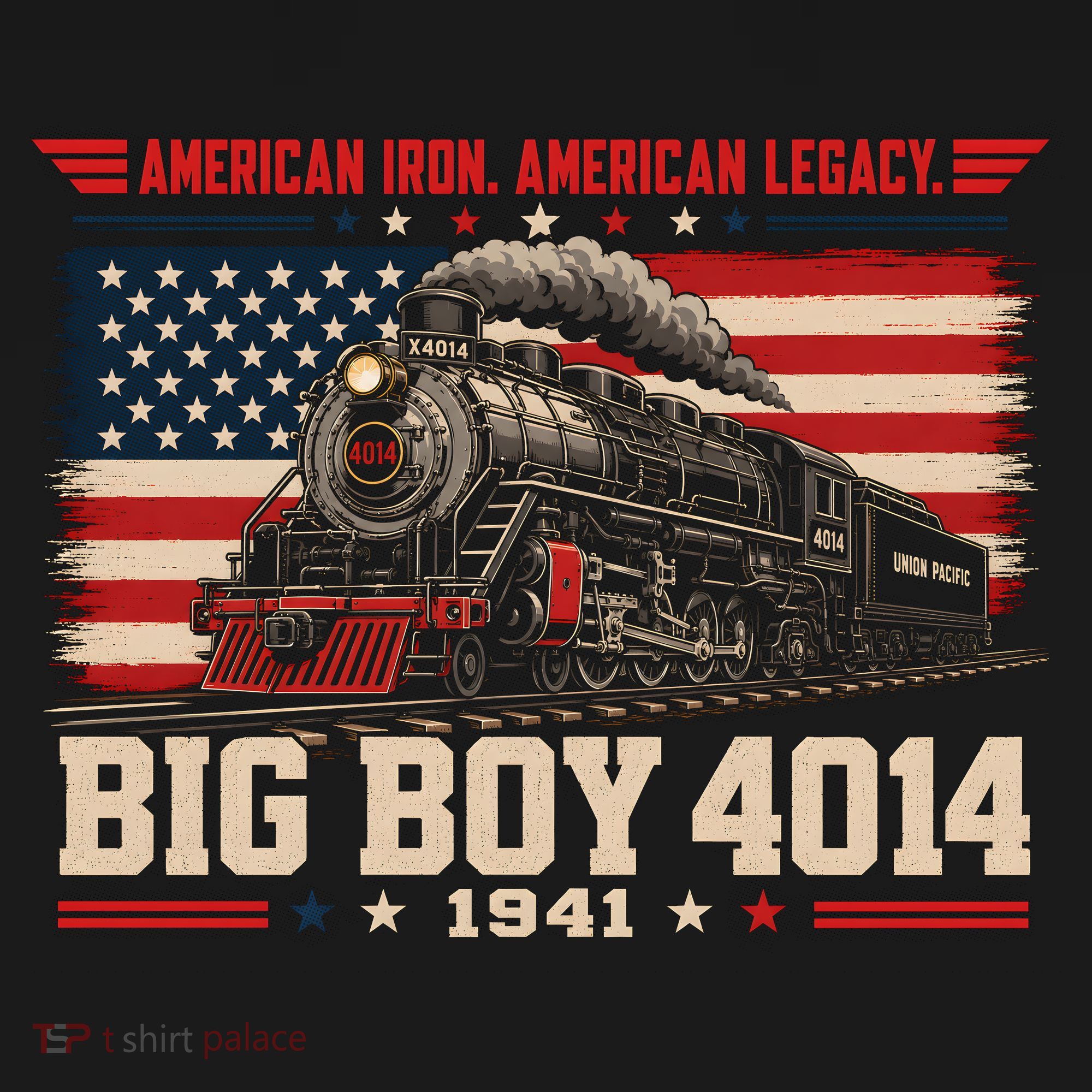 Big Boy 4014 Steam Train American Iron Legacy Vinatge T-Shirt