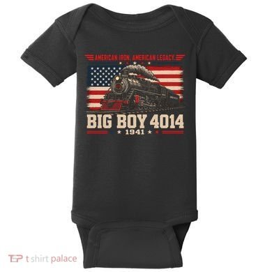Big Boy 4014 Steam Train American Iron Legacy Vinatge Baby Bodysuit