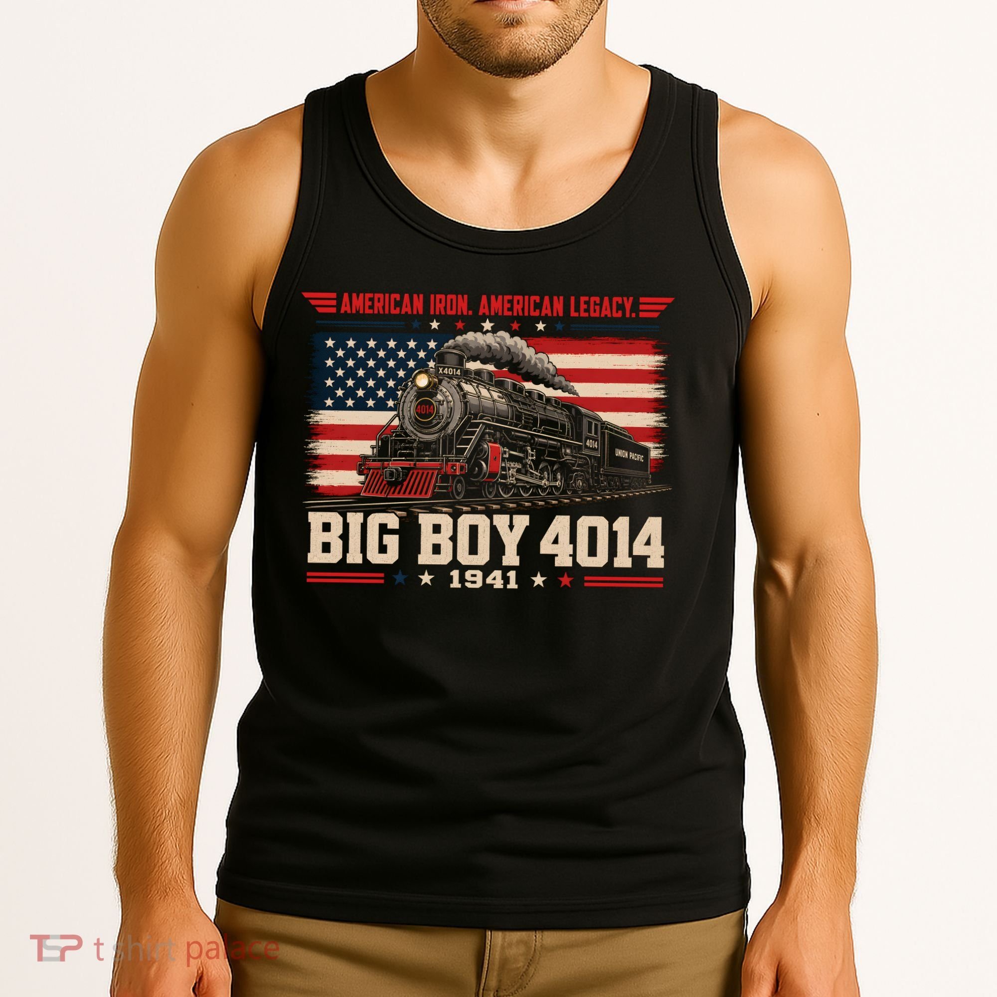 Big Boy 4014 Steam Train American Iron Legacy Vinatge Tank Top