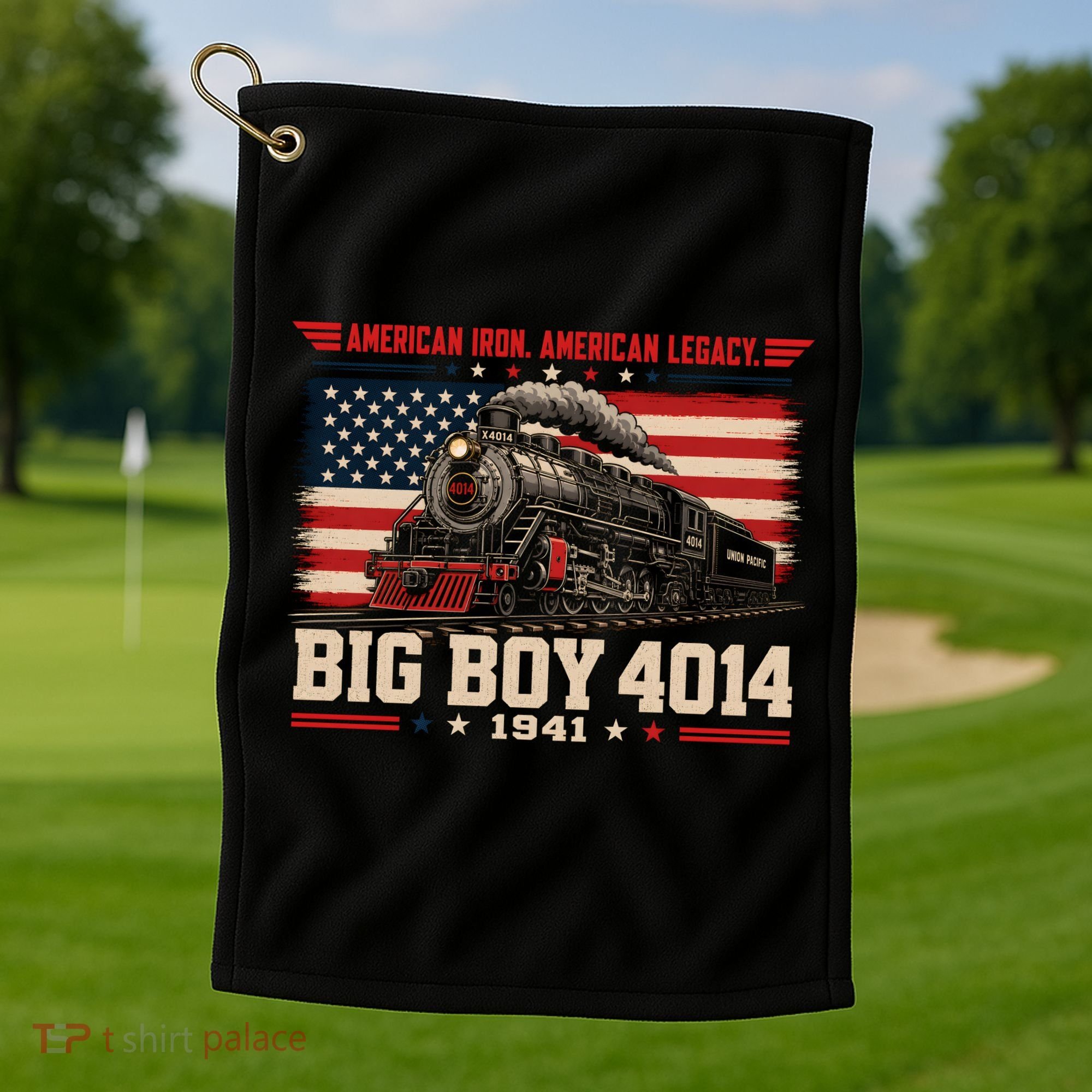 Big Boy 4014 Steam Train American Iron Legacy Vinatge Golf Towel