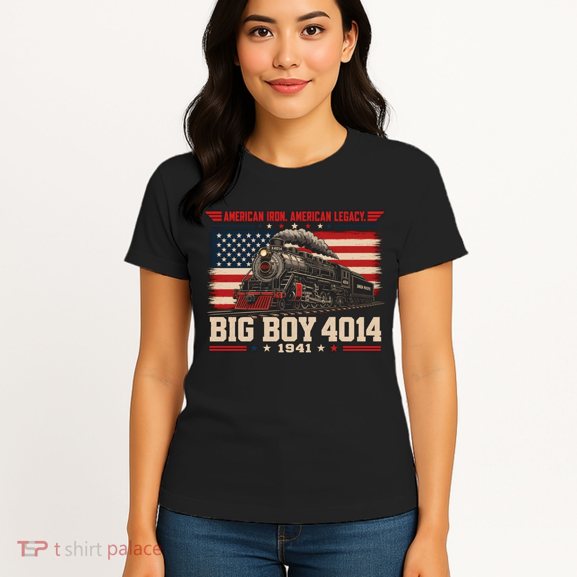 Big Boy 4014 Steam Train American Iron Legacy Vinatge Women's T-Shirt