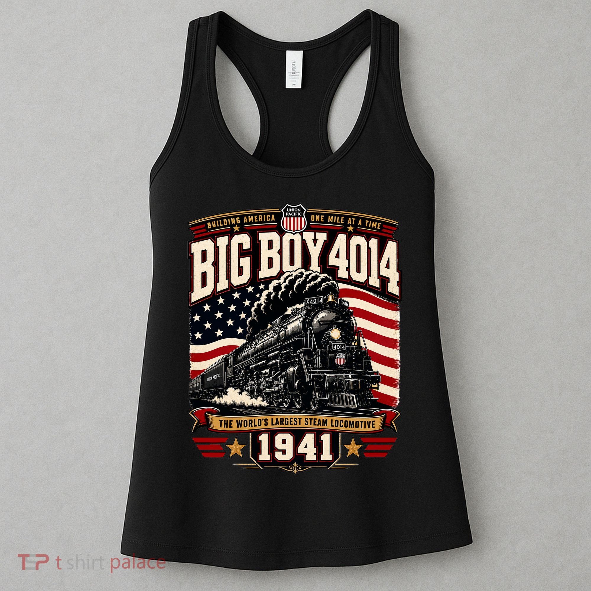 Big Boy 4014 Steam Engine Locomotive Train Railroad Women's Tank Top