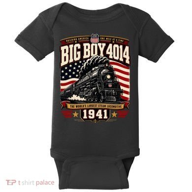 Big Boy 4014 Steam Engine Locomotive Train Railroad Baby Bodysuit
