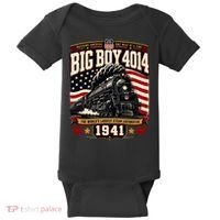 Big Boy 4014 Steam Engine Locomotive Train Railroad Baby Bodysuit thumb 0