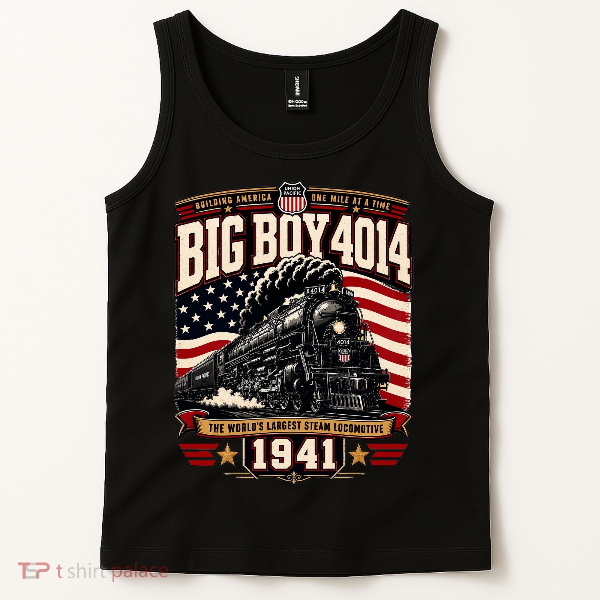 Big Boy 4014 Steam Engine Locomotive Train Railroad Tank Top