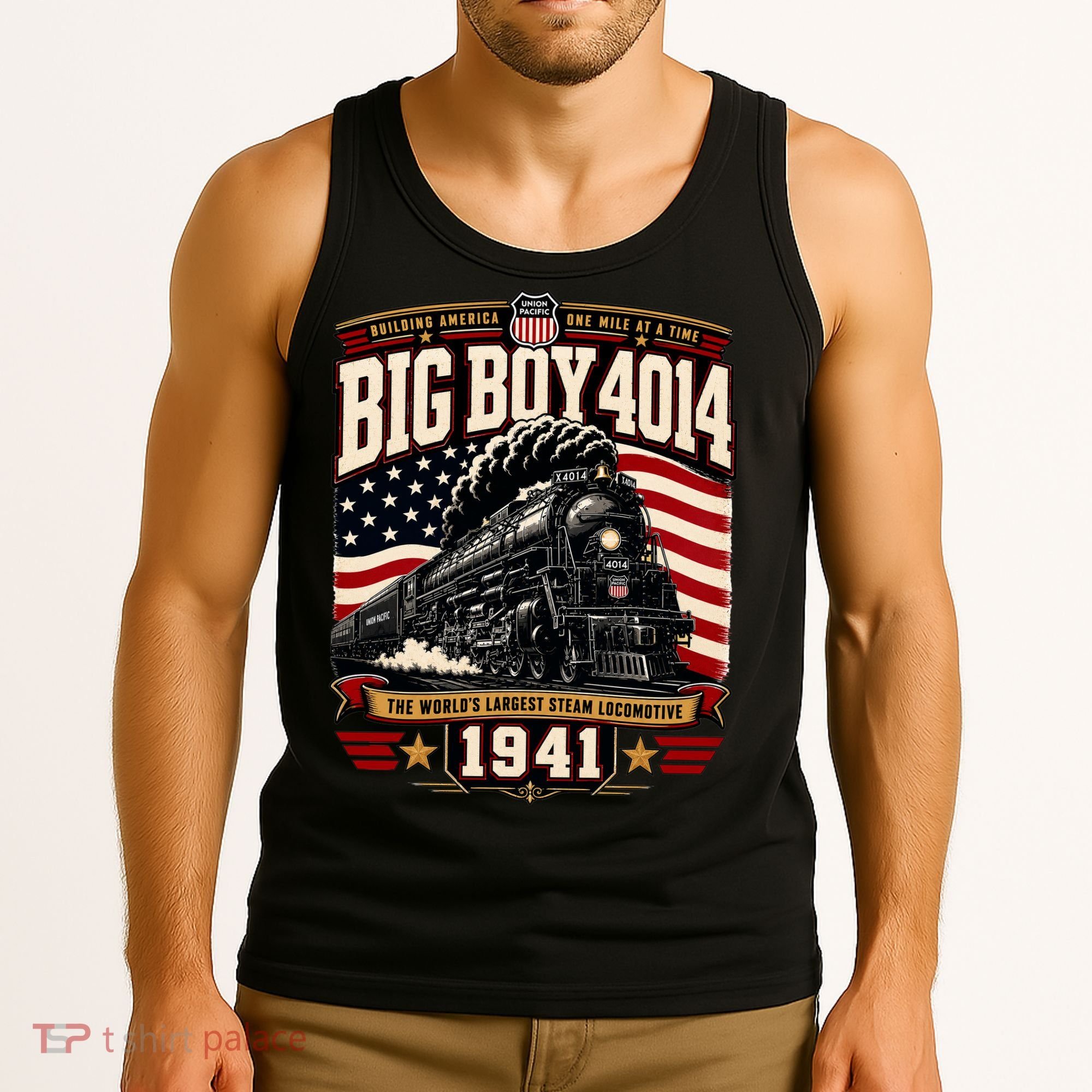 Big Boy 4014 Steam Engine Locomotive Train Railroad Tank Top