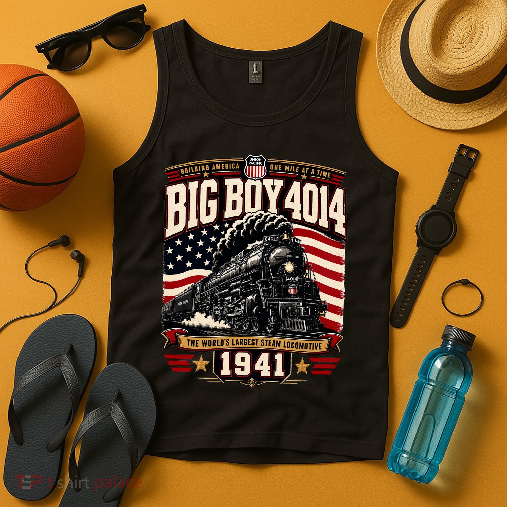 Big Boy 4014 Steam Engine Locomotive Train Railroad Tank Top