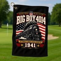 Big Boy 4014 Steam Engine Locomotive Train Railroad Golf Towel thumb 1