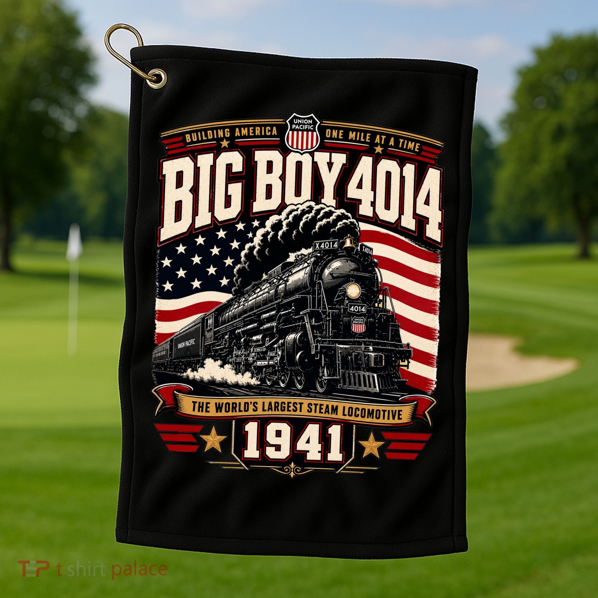 Big Boy 4014 Steam Engine Locomotive Train Railroad Golf Towel