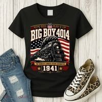 Big Boy 4014 Steam Engine Locomotive Train Railroad Women's T-Shirt thumb 3
