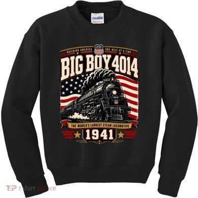 Big Boy 4014 Steam Engine Locomotive Train Railroad Kids Sweatshirt