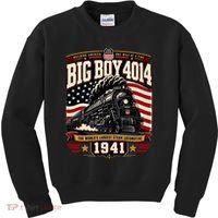Big Boy 4014 Steam Engine Locomotive Train Railroad Kids Sweatshirt thumb 0