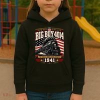 Big Boy 4014 Steam Engine Locomotive Train Railroad Kids Hoodie thumb 3