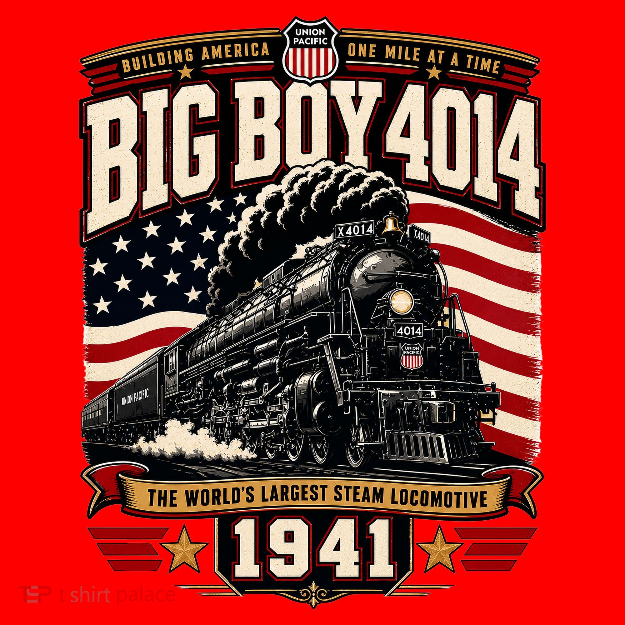 Big Boy 4014 Steam Engine Locomotive Train Railroad Santa Hat