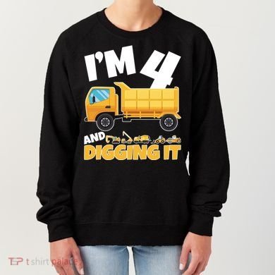 Birthday Boy 4 Construction Themed 4th Birthday 4 Years Old Women's Sweatshirt