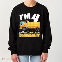 Birthday Boy 4 Construction Themed 4th Birthday 4 Years Old Women's Sweatshirt thumb 0