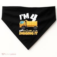 Birthday Boy 4 Construction Themed 4th Birthday 4 Years Old USA-Made Doggie Bandana thumb 0