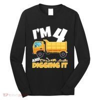 Birthday Boy 4 Construction Themed 4th Birthday 4 Years Old Long Sleeve Shirt thumb 0
