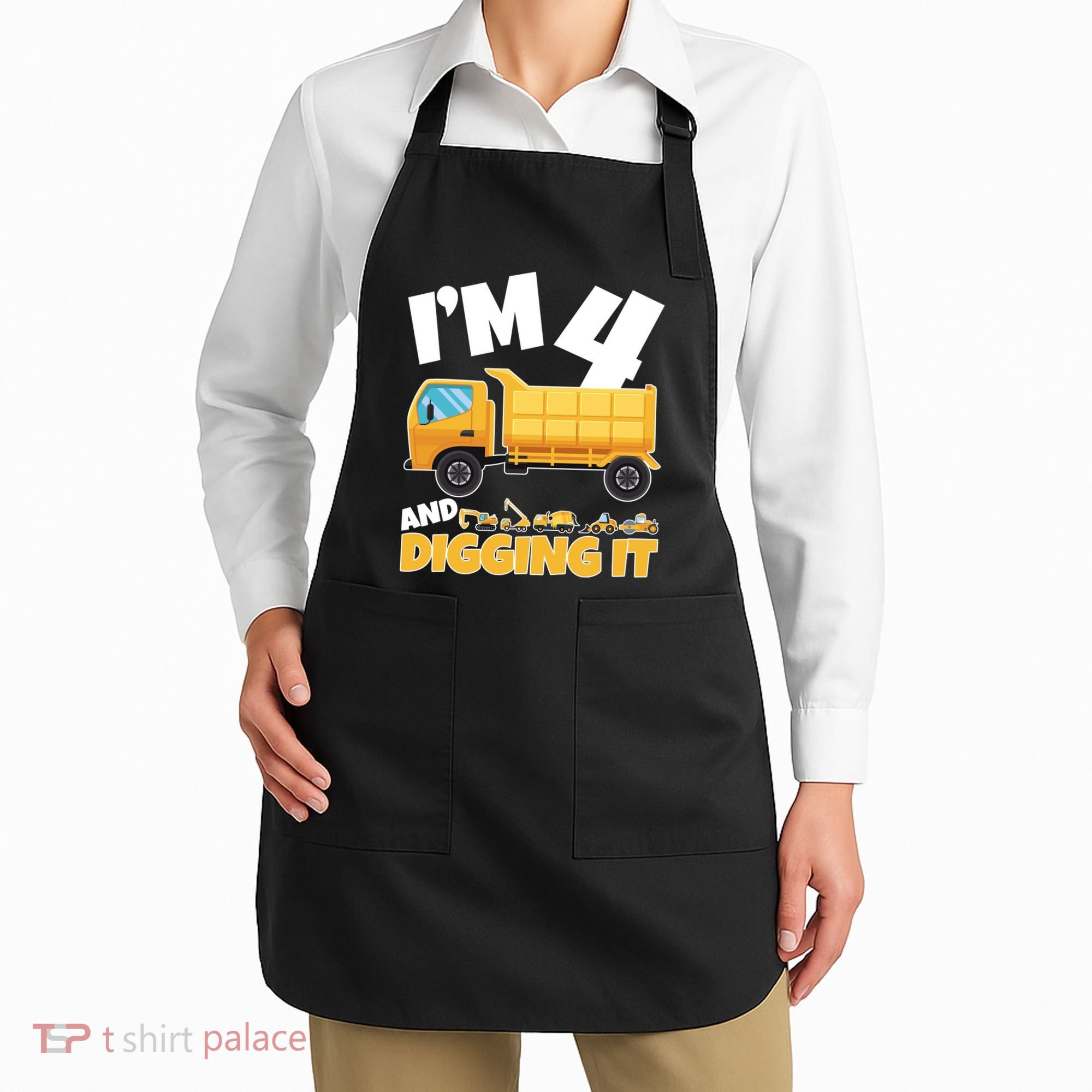 Birthday Boy 4 Construction Themed 4th Birthday 4 Years Old Apron