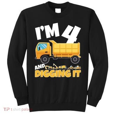 Birthday Boy 4 Construction Themed 4th Birthday 4 Years Old Sweatshirt