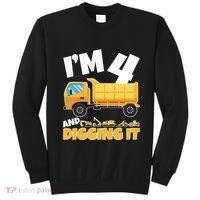 Birthday Boy 4 Construction Themed 4th Birthday 4 Years Old Sweatshirt thumb 0