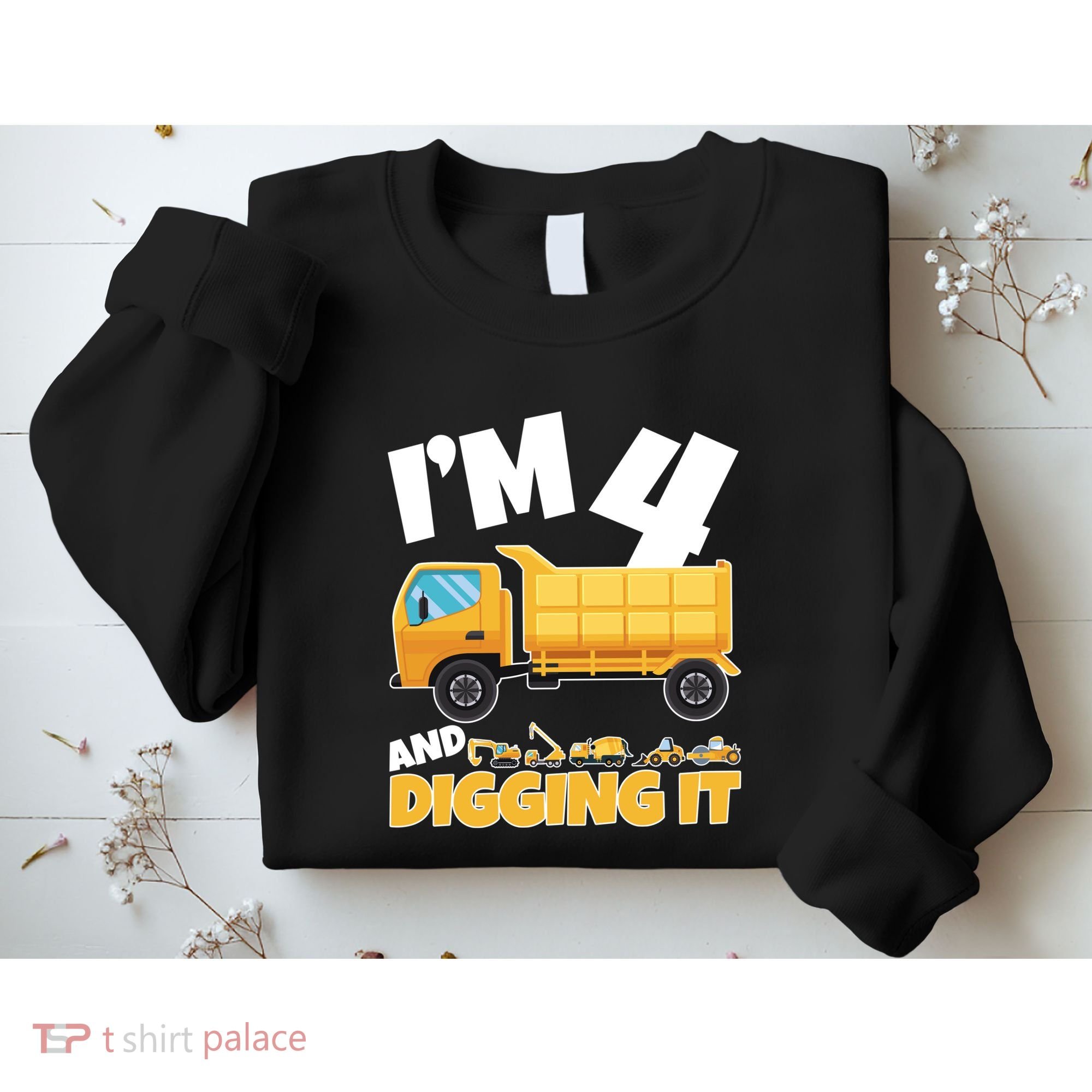 Birthday Boy 4 Construction Themed 4th Birthday 4 Years Old Sweatshirt