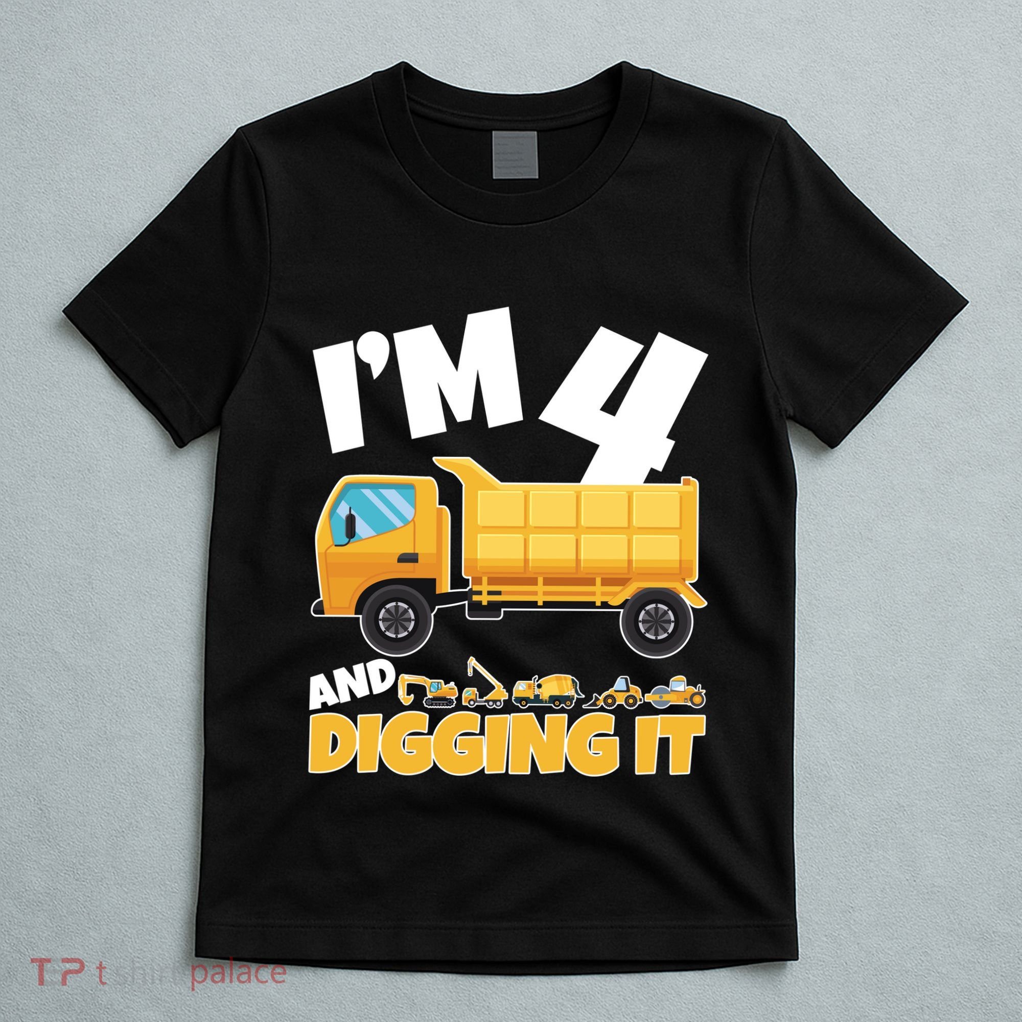 Birthday Boy 4 Construction Themed 4th Birthday 4 Years Old T-Shirt