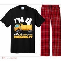 Birthday Boy 4 Construction Themed 4th Birthday 4 Years Old Pajama Set thumb 0