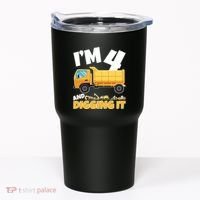 Birthday Boy 4 Construction Themed 4th Birthday 4 Years Old Tumbler thumb 0