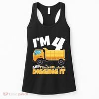 Birthday Boy 4 Construction Themed 4th Birthday 4 Years Old Women's Tank Top thumb 0