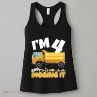 Birthday Boy 4 Construction Themed 4th Birthday 4 Years Old Women's Tank Top thumb 3