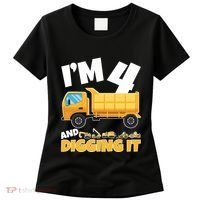 Birthday Boy 4 Construction Themed 4th Birthday 4 Years Old Women's T-Shirt thumb 0