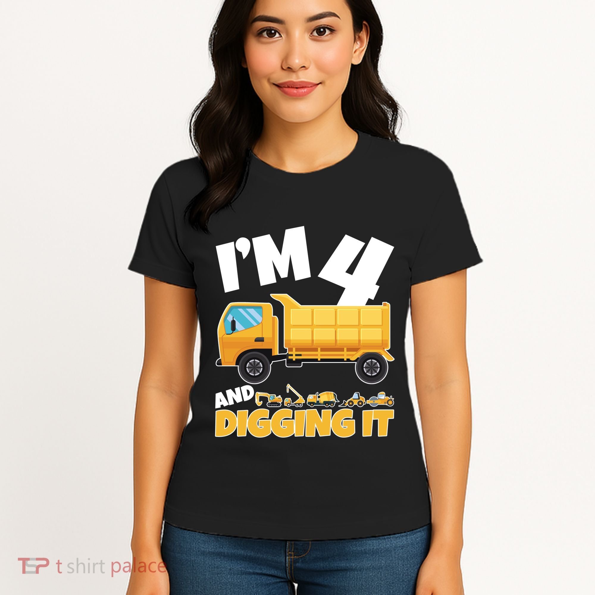 Birthday Boy 4 Construction Themed 4th Birthday 4 Years Old Women's T-Shirt