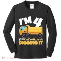 Birthday Boy 4 Construction Themed 4th Birthday 4 Years Old Kids Long Sleeve Shirt thumb 0