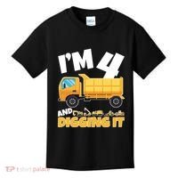 Birthday Boy 4 Construction Themed 4th Birthday 4 Years Old Kids T-Shirt thumb 0