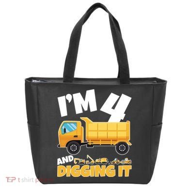 Birthday Boy 4 Construction Themed 4th Birthday 4 Years Old Tote Bag